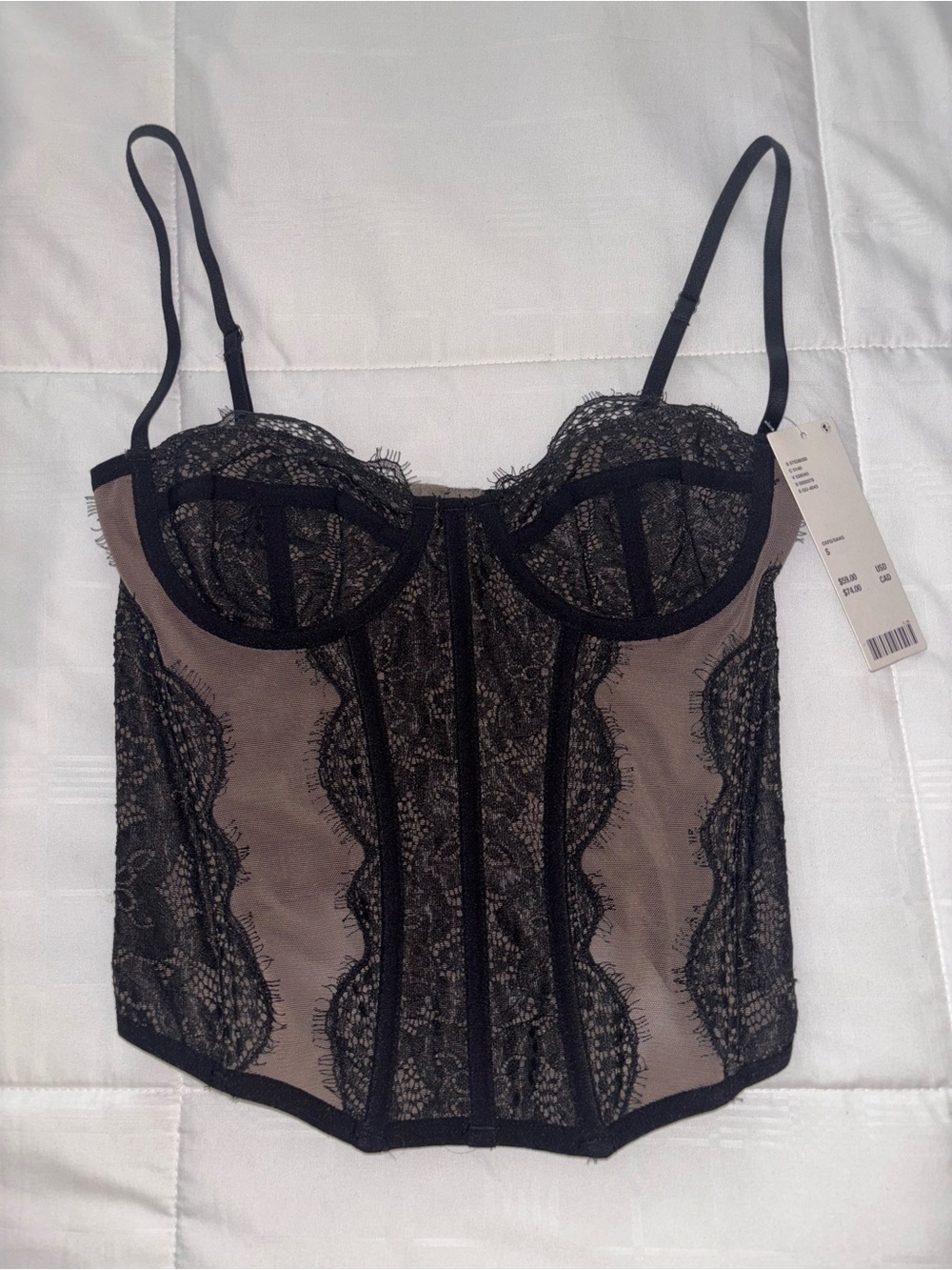 Urban Outfitters Black Lace Corset Top